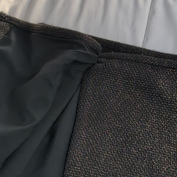 Banana Republic size 12 Metallic Tweed Wrap Skirt in Black and Gold, NEW - Picture 7 of 11